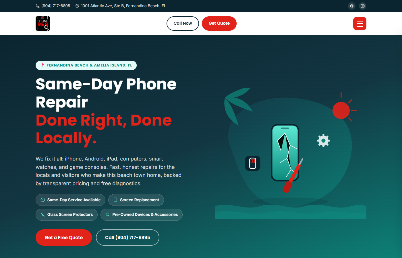 Phone ResQ website homepage